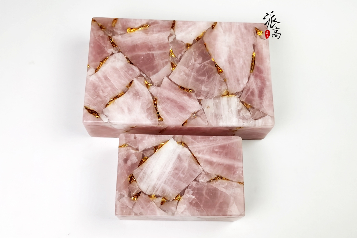 粉水晶（金箔）盒子