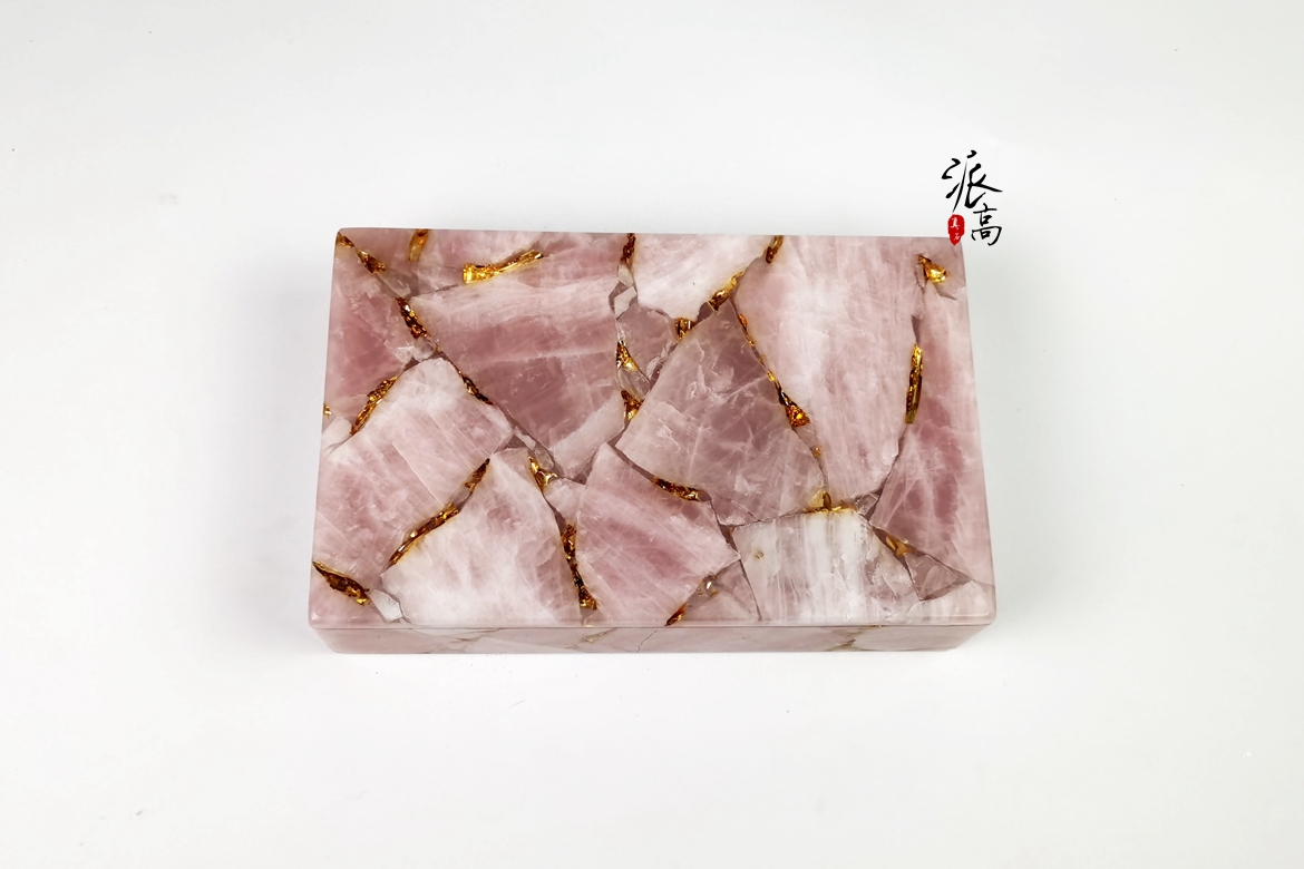 粉水晶（金箔）盒子
