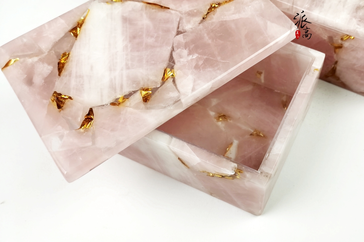 粉水晶（金箔）盒子