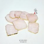 粉水晶不规则杯垫