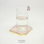 粉水晶不规则杯垫