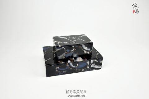 黑玛瑙银箔盒子