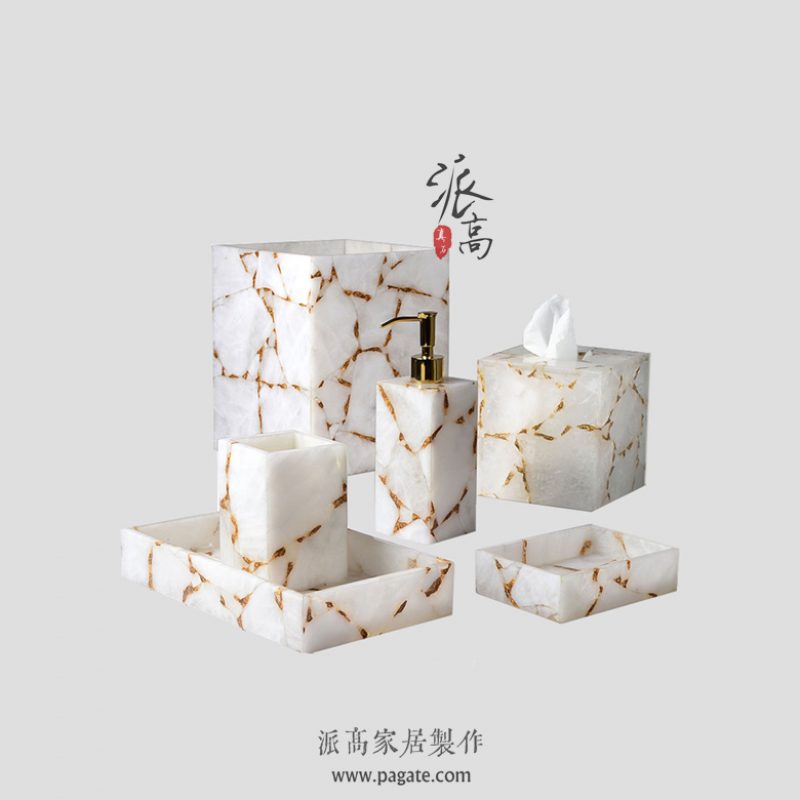 白水晶金箔卫浴套件