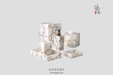 白水晶金箔卫浴套件