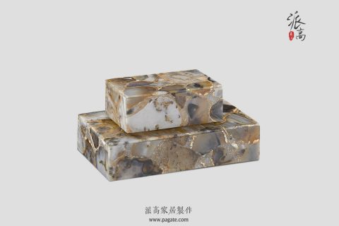 河磨玛瑙盒子