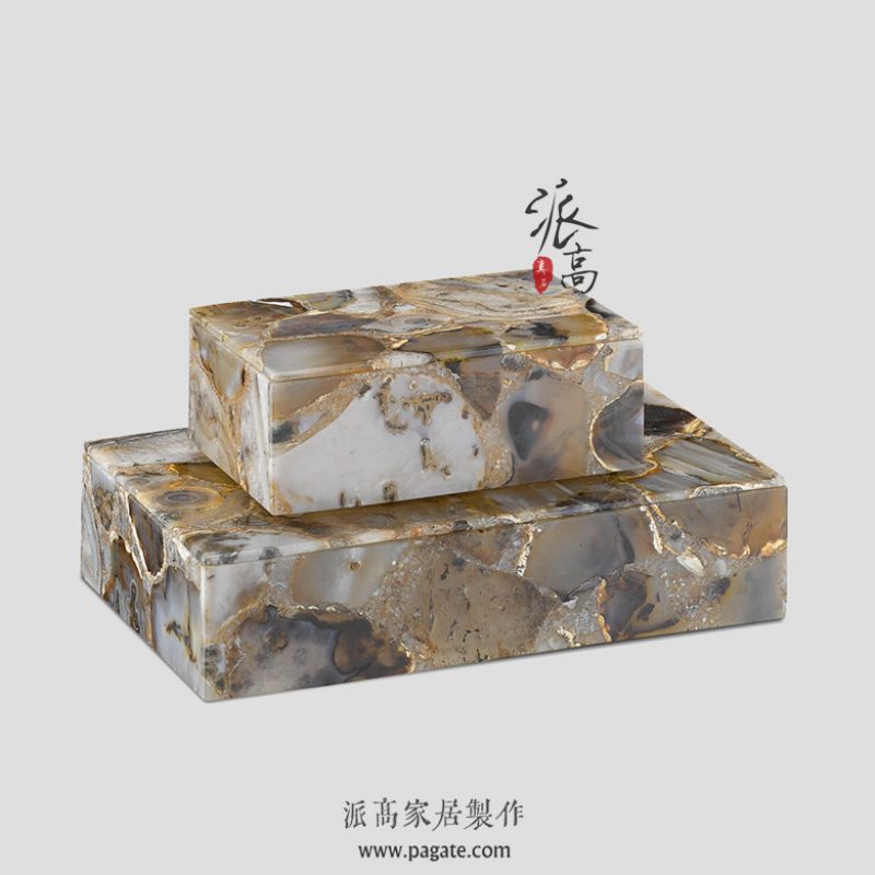河磨玛瑙盒子