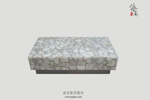 白水晶银箔咖啡桌